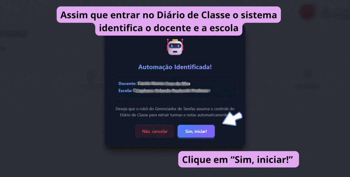 Selecione o Perfil Professor e clique em Diário de Classe